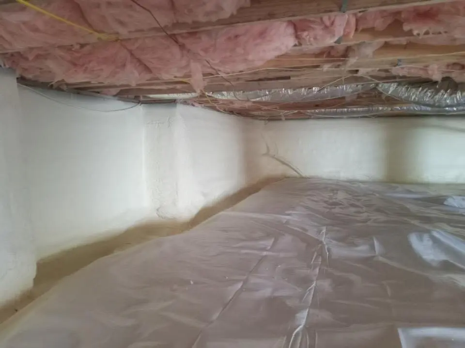 Crawl space encapsulation with closed-cell spray foam for Roof Waterproofing in Oxford